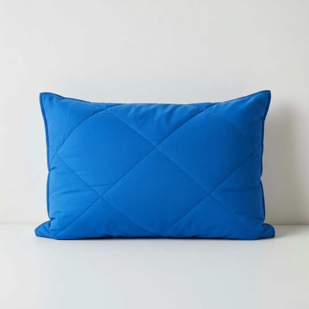 Pottery Barn Teen Pillow Sham, Blue Quilted Padded Standard Case 20x26